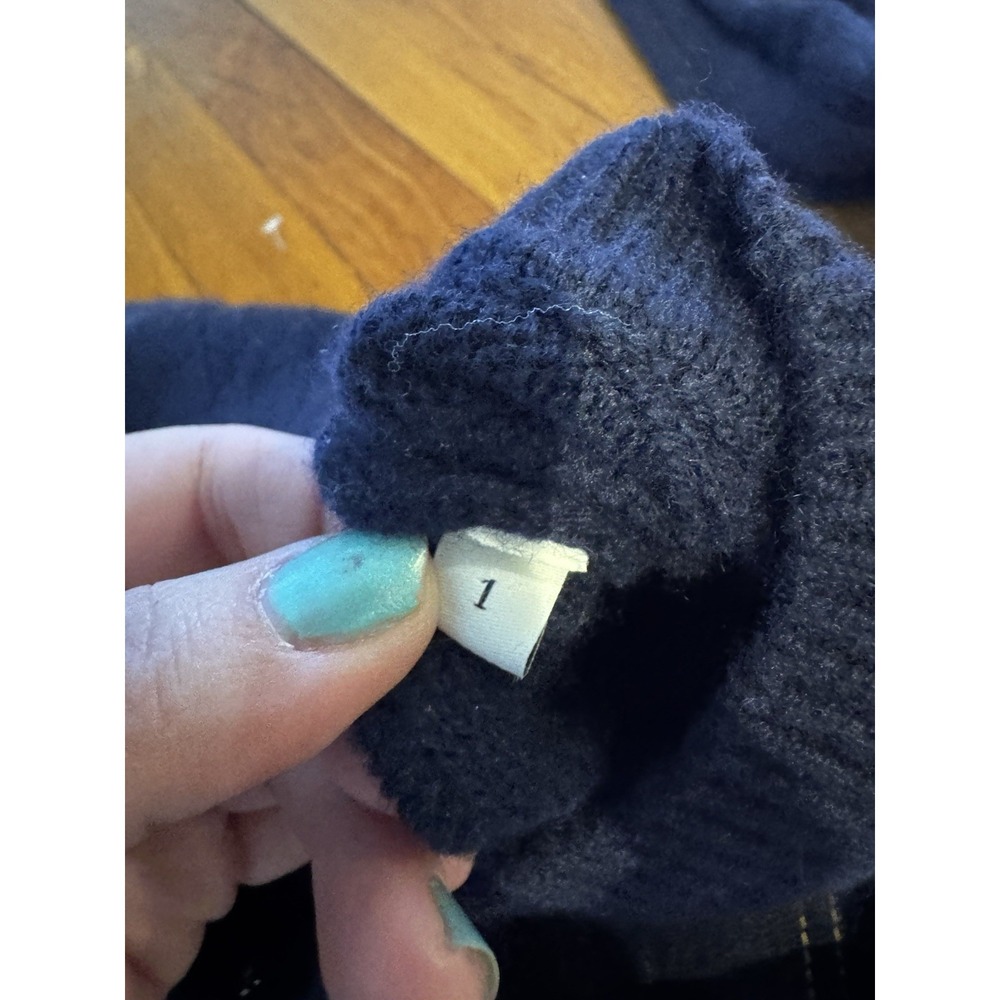 Sandro Women's Cropped Wool cashmere Sweater Navy Layered Size 1 Preppy - Picture 11 of 12